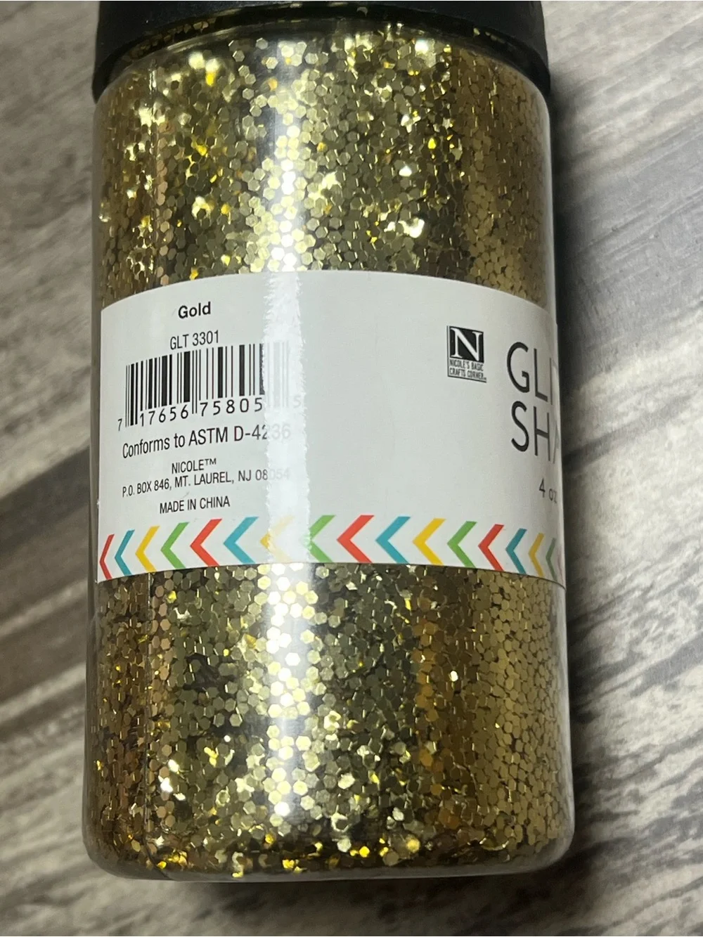 Nicole Gold Glitter Shaker Set - Metallic Gold Party Craft Glitter